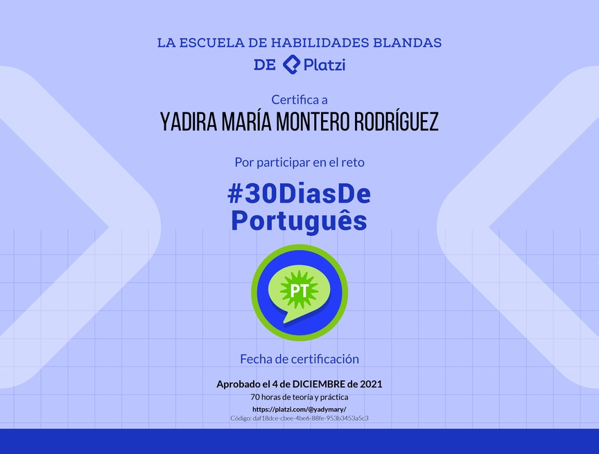 Diploma de 30 Dias De Português