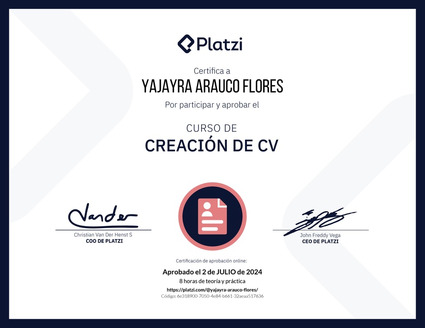 Diploma del Curso de Creación de CV
