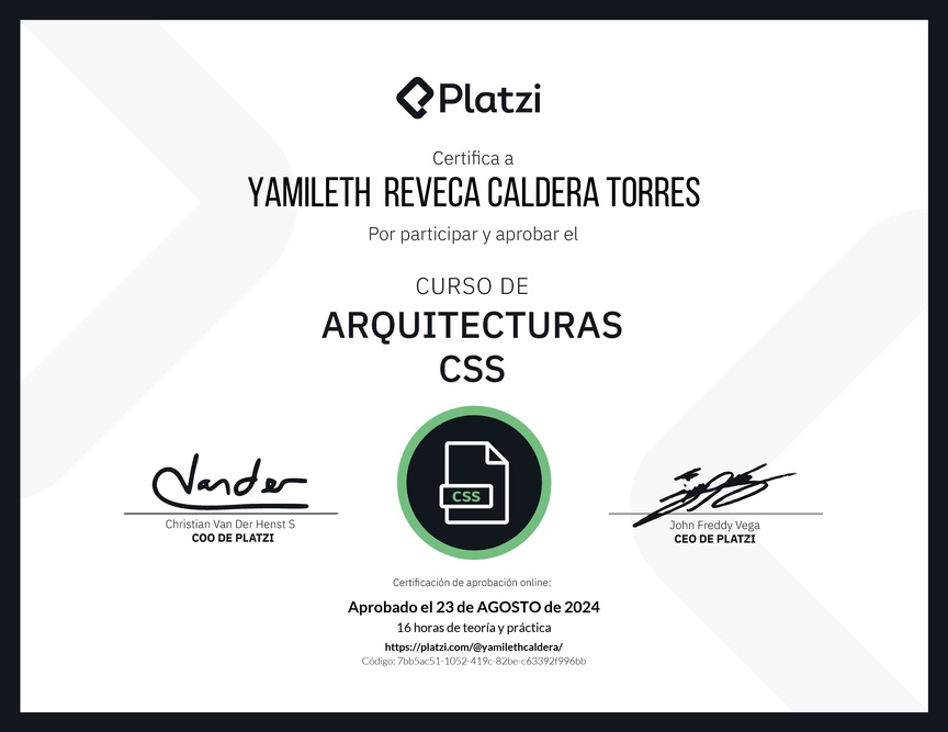 Diploma del Curso de Arquitecturas CSS