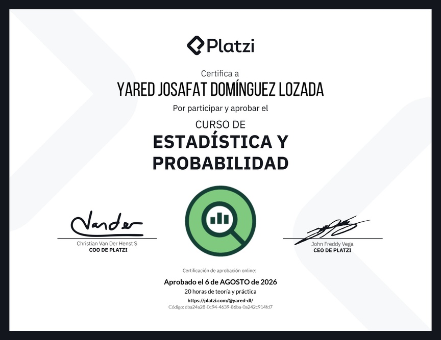 Diploma del Curso de Estadística y Probabilidad