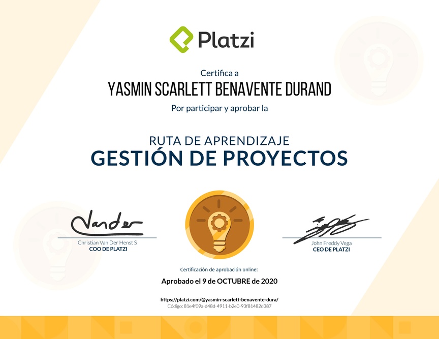 Diploma de la Ruta de Aprendizaje de Planificación y seguimiento de proyectos