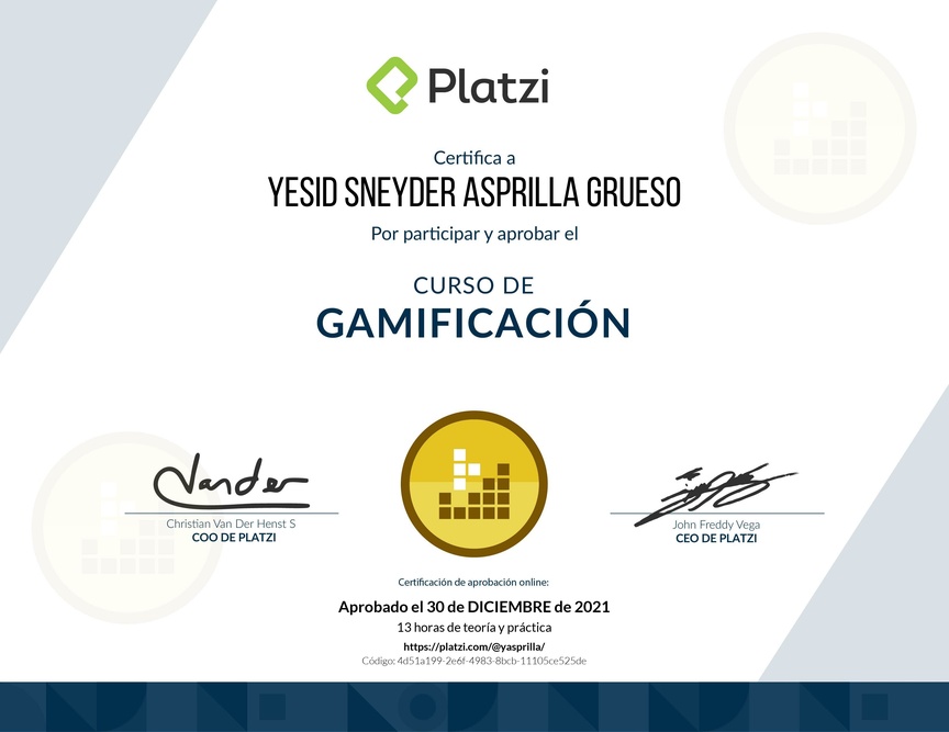 Diploma del Curso de Gamificación