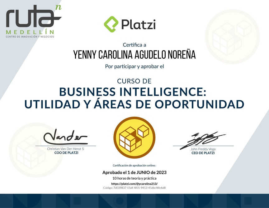 Diploma del Curso de Business Intelligence: Utilidad y Áreas de Oportunidad