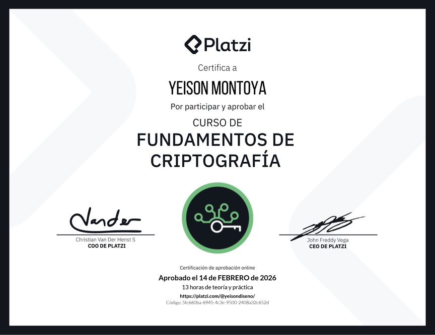 Diploma del Curso de Fundamentos de Criptografía