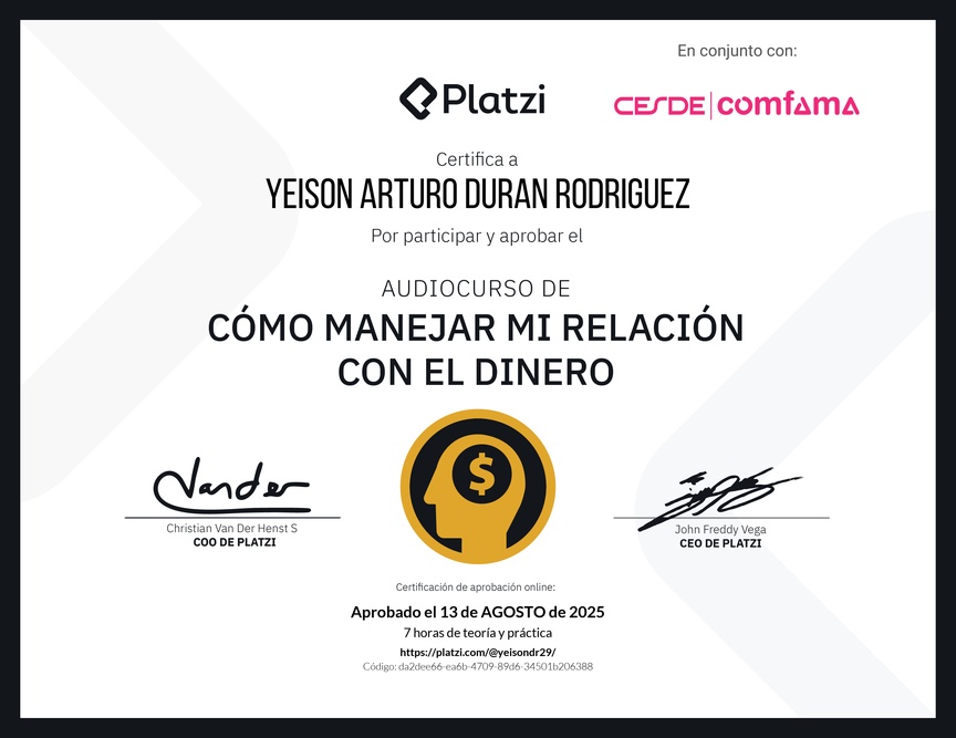 Diploma del Curso de Estrategias Financieras personales