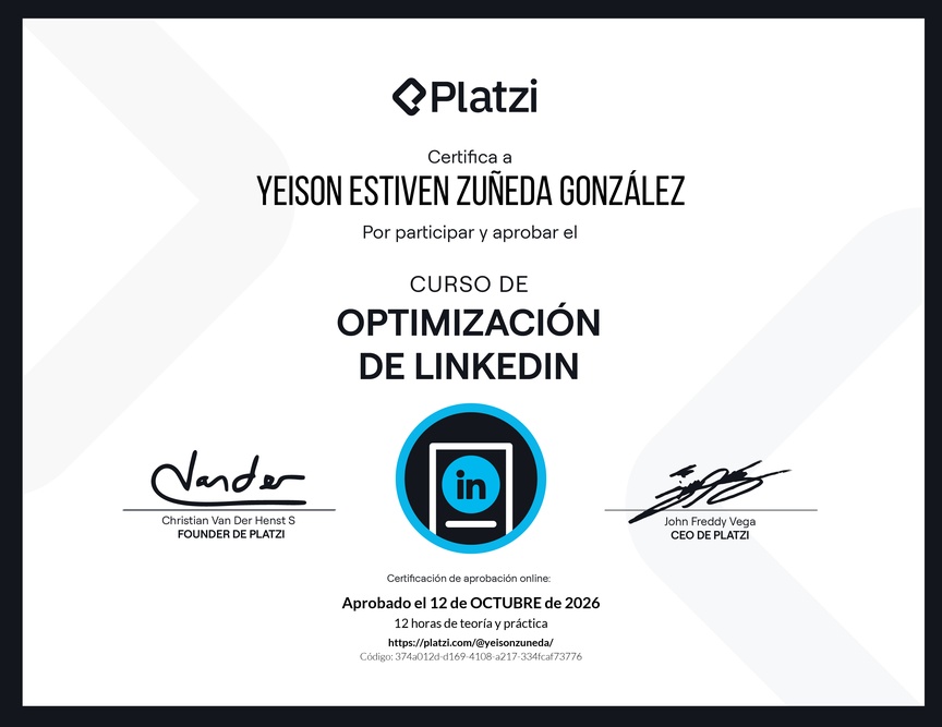 Diploma del Curso de Optimización de LinkedIn