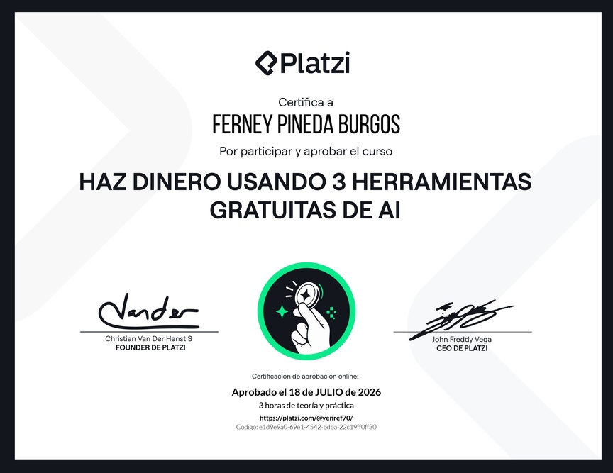 Diploma de Monetiza tu talento: Haz dinero con AI gratuita