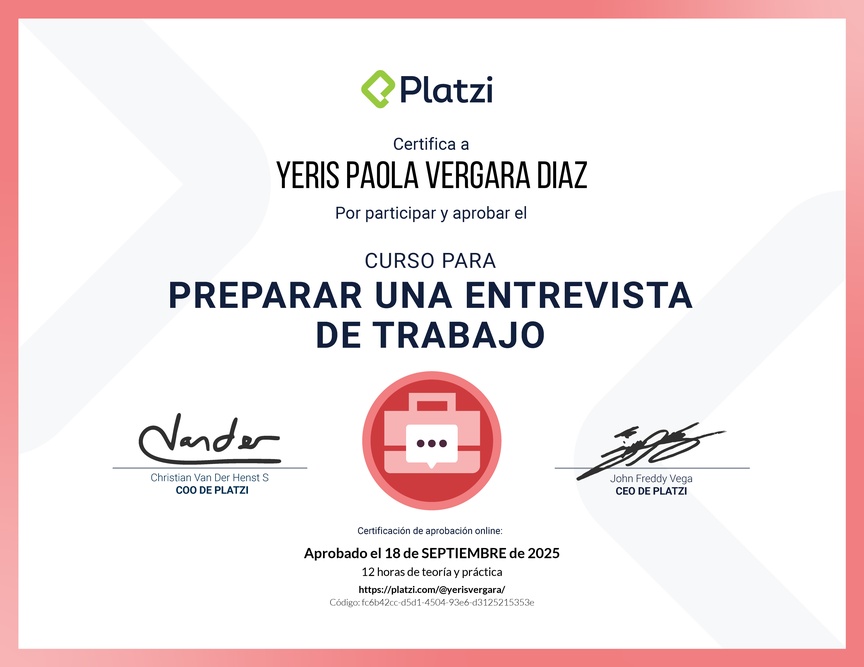 Diploma del Curso para Preparar una Entrevista de Trabajo