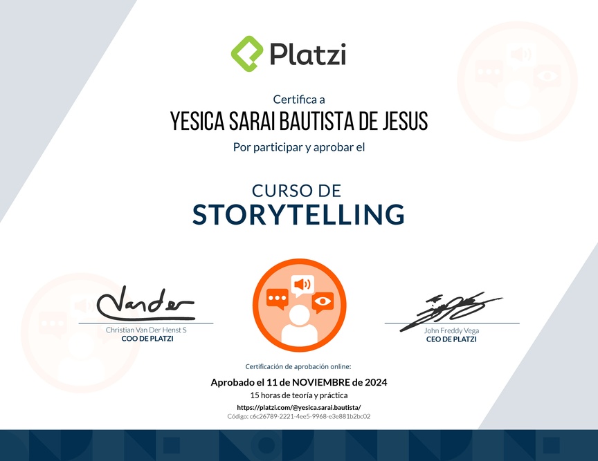 Diploma del Curso de Storytelling