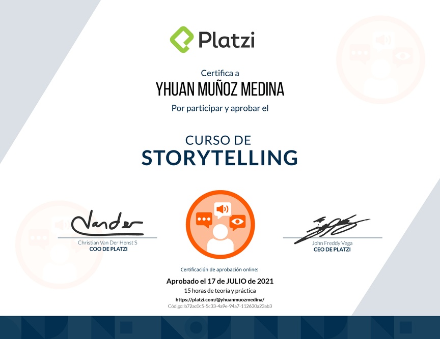 Diploma del Curso de Storytelling