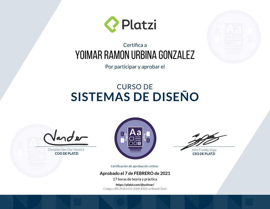 Diploma del Curso de Sistemas de Diseño Efectivos