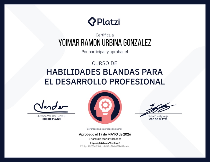 Diploma del Curso de Habilidades Blandas para el Desarrollo Profesional