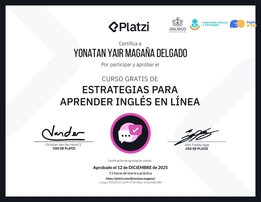 Diploma del Curso Gratis de Estrategias para Aprender Inglés en Línea