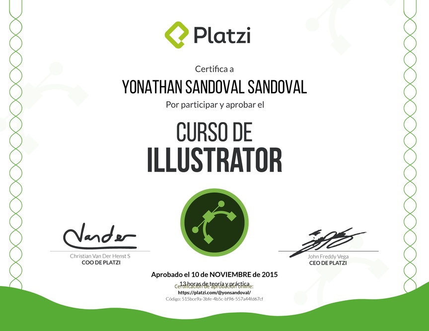 Diploma del Curso de Illustrator 2015