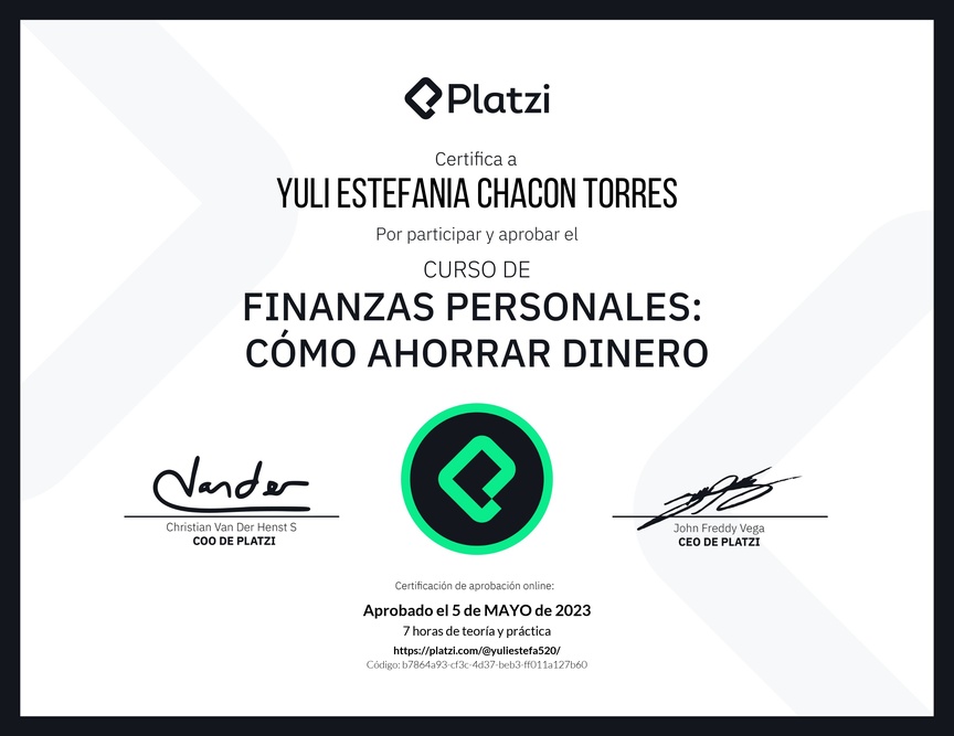 Diploma del Curso de Estrategias de Ahorro y Planificación Financiera