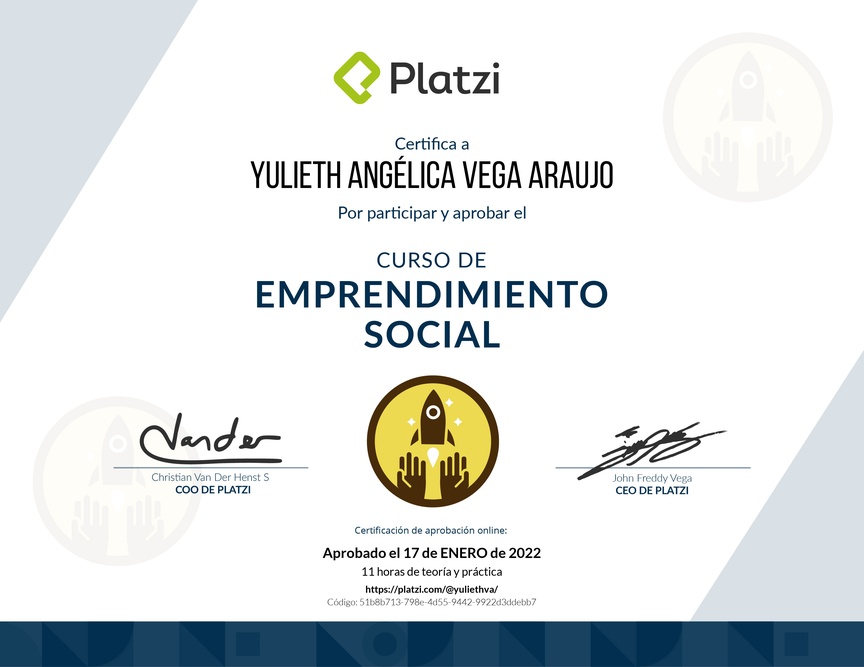 Diploma del Curso de Emprendimiento Social