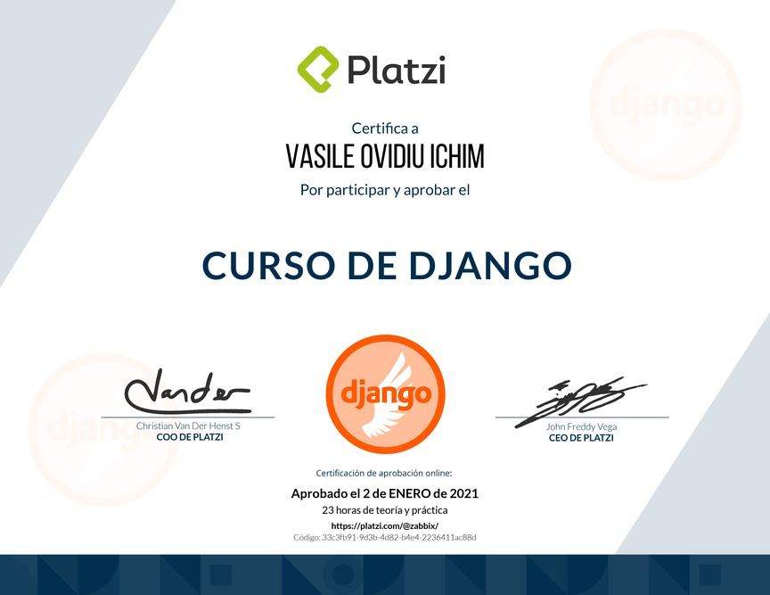Diploma del Curso Básico de Django v2