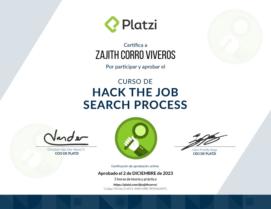 Diploma de Hack the Job Search Process