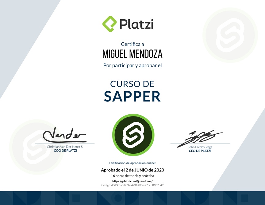 Diploma del Curso de Sapper