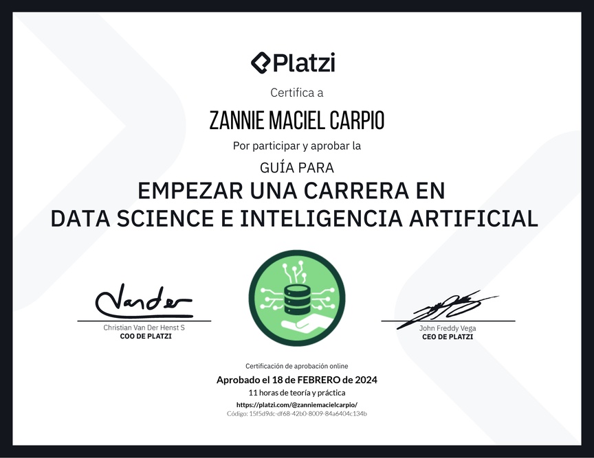 Diploma de Guía para Empezar una Carrera en Data Science e Inteligencia Artificial