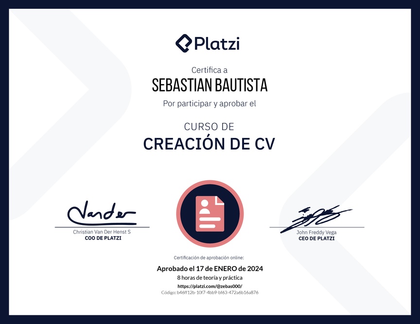 Diploma del Curso de Creación de CV