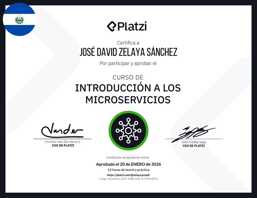 Diploma del Curso de Introducción a los Microservicios