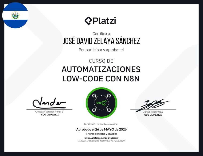 Diploma del Curso de Automatizaciones con n8n
