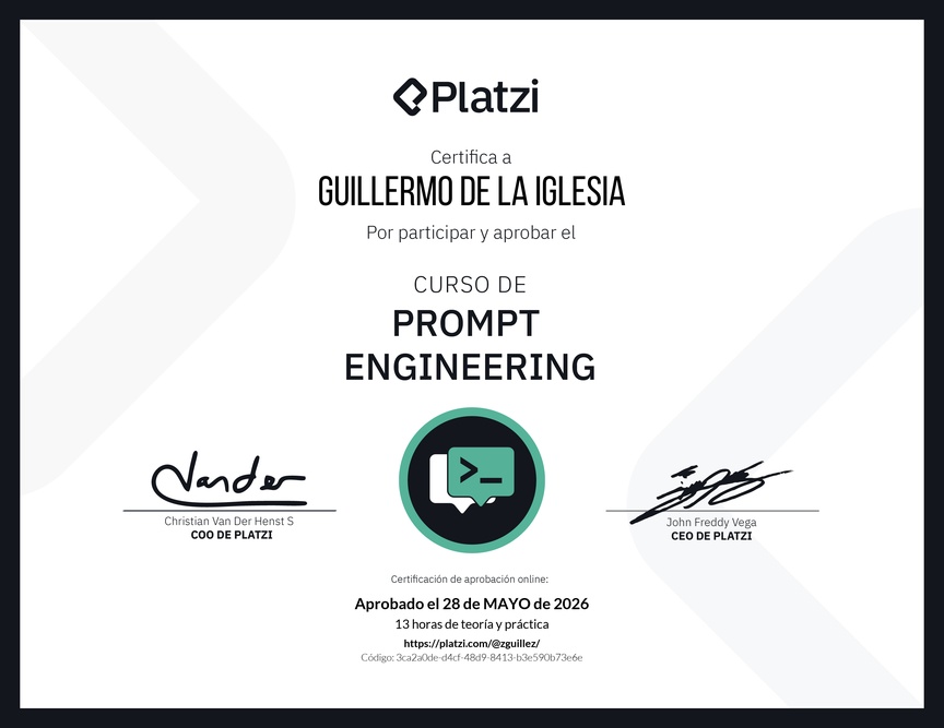 Diploma del Curso de Prompt Engineering