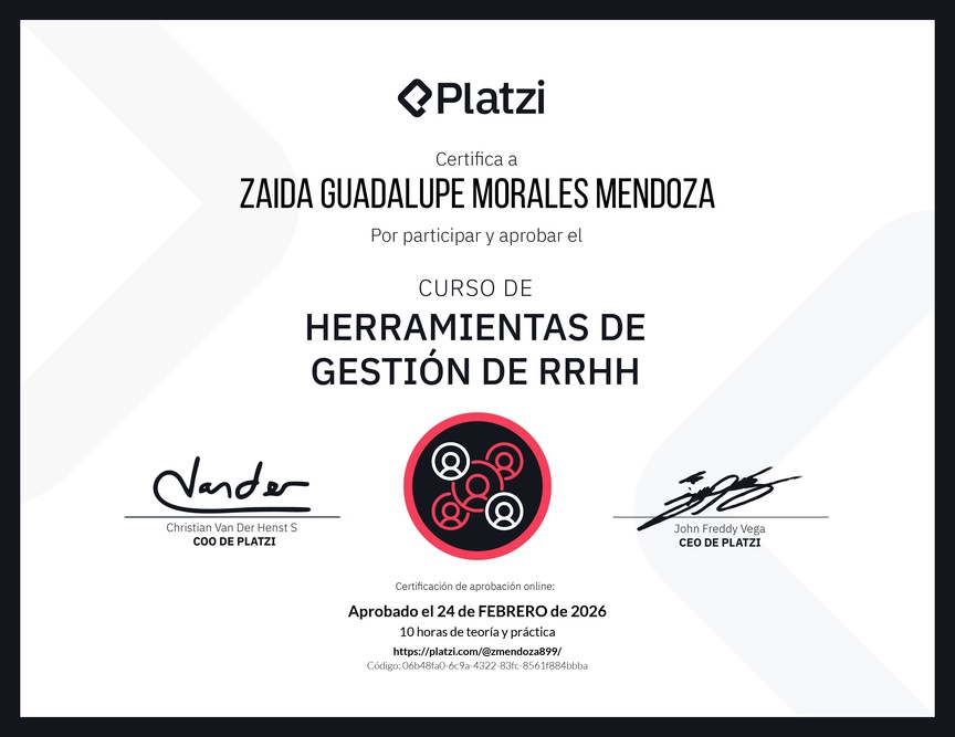 Diploma del Curso de Herramientas de Gestión de RRHH