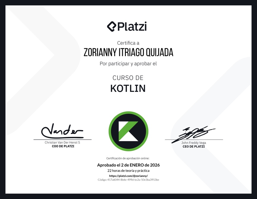 Diploma del Curso de Kotlin
